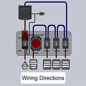 img 2 attached to 🚗 QUWEI Carbon Fiber Racing Car Ignition Switch Panel with Engine Start Push Button, 12V, Red LED Toggle