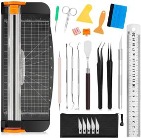 img 4 attached to 🔧 Efficient 23PCS Famomatk Weeding Tools Set with 12Inch Paper Cutter for Vinyl, Crafts, Scrapbooking, and More