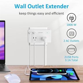 img 3 attached to 🔌 Powerful USB Wall Charger Surge Protector with 2 Outlets, 2 USB Charging Ports (3.1A Total) - Perfect for Home, Travel, Office