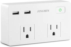 img 4 attached to 🔌 Powerful USB Wall Charger Surge Protector with 2 Outlets, 2 USB Charging Ports (3.1A Total) - Perfect for Home, Travel, Office