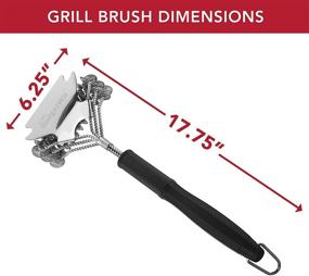 img 2 attached to 🔥 GadgetWiz Grill Brush: Bristle-Free & Scraper - The Safest BBQ Brush for Grill Cleaning - Non-Wire Stainless Steel Grill Cleaner - Best BBQ Accessories Scrubber for Porcelain/Gas Grates