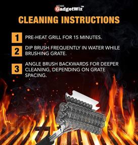 img 1 attached to 🔥 GadgetWiz Grill Brush: Bristle-Free & Scraper - The Safest BBQ Brush for Grill Cleaning - Non-Wire Stainless Steel Grill Cleaner - Best BBQ Accessories Scrubber for Porcelain/Gas Grates