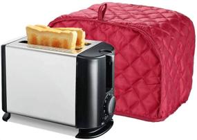 img 2 attached to Wine Red Toaster Cover - 2 Slice Small Appliance Cover for Kitchen - Keep Your Toaster Dust-Free and Fingerprint-Free (11.5W x 8D x 8H)