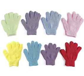img 4 attached to 🧤 Exfoliating Gloves Pair | Double-Sided Body Scrubber | Bath Mitts for Shower Gel, Spa Massage | Removes Dead Skin Cells