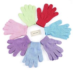 img 2 attached to 🧤 Exfoliating Gloves Pair | Double-Sided Body Scrubber | Bath Mitts for Shower Gel, Spa Massage | Removes Dead Skin Cells