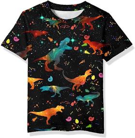 img 4 attached to Neemanndy Teens Boys Girls Shirts: Vibrant 3D Print Graphic Tee with Short Sleeves for Kids 6-16 Years