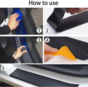 img 1 attached to 🚗 11 Pcs Universal 3D Carbon Fiber Car Decoration Stickers: Rear View Mirror, Door Handle, Paint Scratch Protector, Sill Scuff Guard, Welcome Pedal, Bumper Protection Sticker Kit