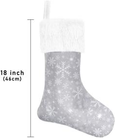 img 3 attached to Senneny Christmas Stockings 4 Pack: 18-inch Grey and White Snowflake with Plush Fur Cuff - Perfect Family Holiday Decorations!