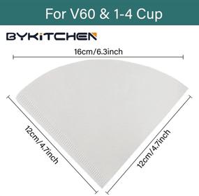 img 3 attached to Фильтры для кофе V60 Cone BYKITCHEN размер 02 - 200 штук: Натуральные одноразовые бумажные фильтры для кофеварки и гейзера для заваривания кофе.