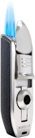 img 4 attached to Mantello Cabinet Triple Jet Flame Butane Torch Lighter - Integrated Cigar Punch Attachment - Premium Refillable Lighter with Enhanced Grip - Smoking Tobacco & Cigarette Accessory - Ideal Gift for Smokers