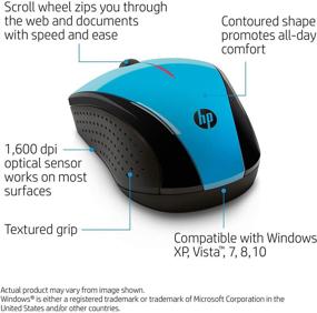 img 1 attached to HP X3000 Wireless Mouse, Blue - K5D27AA#ABL
