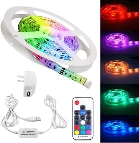 img 4 attached to 🌈 AIBOO RGB LED Strips for Sofa Couch Bed Illumination with Wireless RF Remote Control, Night Light, Furniture Lighting (6.7ft)