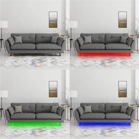 img 1 attached to 🌈 AIBOO RGB LED Strips for Sofa Couch Bed Illumination with Wireless RF Remote Control, Night Light, Furniture Lighting (6.7ft)