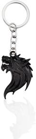 img 4 attached to 🐺 Cool Wolf Head Car Decorations Badge Emblem Key Chain - 3D Nameplate Key Ring for Car Gift (Black Keychain)