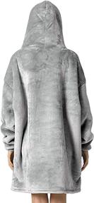 img 1 attached to Men's Gray Hoodie Blanket - Oversized Animal Print Wearable Sweatshirt Blanket for Adults - Ideal Gift