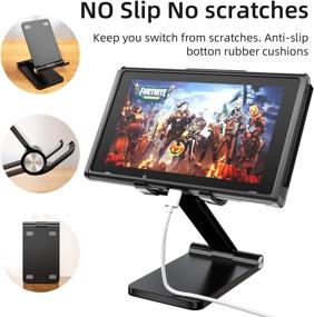 img 2 attached to 👾 Newaner Adjustable Switch Stand - Upgraded 2020 Playstand for Switch, Tablet, Cell Phone - Compatible with Nintendo, iPad Mini Pro Air, iPhone, Kindle - Desk Holder for 4-13'' Devices