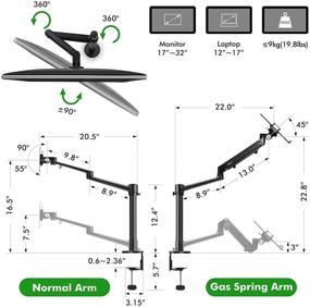 img 1 attached to 🖥️ Viozon Двойной монитор и держатель для ноутбука, регулируемый 2-в-1 кронштейн для стола с лотком для ноутбука для ноутбука 12-17 ", одиночный кронштейн для монитора 17-32" (3L-Pro-b)