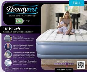 img 1 attached to 🛏️ Full Beautyrest Hi-Loft Inflatable Mattress: Premium Raised-Profile Air Bed with External Pump