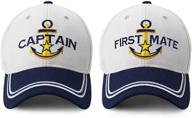 set sail in style with captain hat & first mate matching baseball caps - perfect for boating and nautical adventures! logo