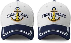 img 4 attached to Set Sail in Style with Captain Hat & First Mate Matching Baseball Caps - Perfect for Boating and Nautical Adventures!