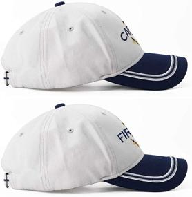 img 2 attached to Set Sail in Style with Captain Hat & First Mate Matching Baseball Caps - Perfect for Boating and Nautical Adventures!