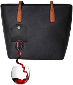 img 4 attached to 👜 Stylish PortoVino Vegan Leather Purses: Concealed Spout & Insulated Compartment for 2 Wine Bottles - Perfect Gift!