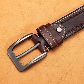 img 1 attached to HOLMANSE Italian Leather Belts with Stylish Contrast Stitching - Premium Men's Accessories