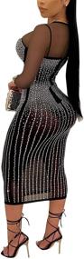 img 3 attached to 💎 WOKANSE Rhinestone Embellished Bodycon Clubwear Apparel for Women