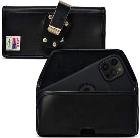 img 4 attached to 🐢 Turtleback Belt Case - iPhone 13 Pro Max / 12 Pro Max - Black Leather Holster | Heavy Duty Rotating Belt Clip