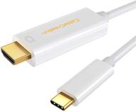 🔌 usb c to hdmi 2.0 cable 4k@60hz, 3ft /0.9m, cablecreation type c to hdmi thunderbolt 3 compatible for macbook pro, macbook air/ipad pro2020 2019, surface go, galaxy s20/10/9/8, lg v30 - ideal for home office use logo