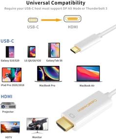 img 2 attached to 🔌 USB C to HDMI 2.0 Cable 4K@60Hz, 3ft /0.9M, CableCreation Type C to HDMI Thunderbolt 3 Compatible for MacBook Pro, MacBook Air/iPad Pro2020 2019, Surface Go, Galaxy S20/10/9/8, LG V30 - Ideal for Home Office Use