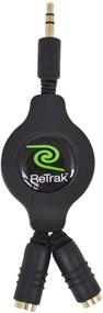 img 1 attached to 🎧 ReTrak ETCableSPLIT: Ретрактабельный аудиокабель с разъемом 3,5 мм мужской - два 3,5 мм женский для улучшенного звукового опыта.