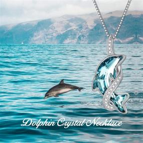 img 1 attached to 925 Sterling Silver Dolphin Necklace Pendant with Blue Crystal - Beach Themed Dolphin Jewelry - Ideal Gifts for Women, Girls, Mom, Girlfriend - Birthday, Christmas - TOUPOP Dolphin Gifts