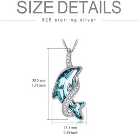 img 2 attached to 925 Sterling Silver Dolphin Necklace Pendant with Blue Crystal - Beach Themed Dolphin Jewelry - Ideal Gifts for Women, Girls, Mom, Girlfriend - Birthday, Christmas - TOUPOP Dolphin Gifts