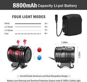 img 1 attached to Cyclepartner Discovery-3000 3000 Lumens Mountain Bike Light for MTB with 8800mAh Battery Pack – Up to 7 Hours IP65 Waterproof, Enhanced Visibility with 4LED Ultra Powerful Beam