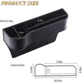 img 3 attached to 🚗 Удобный органайзер и заполнитель промежутка сидения в автомобиле - набор из 2 штук, с отверстием для USB-кабеля, включает 4 крючка для сидений