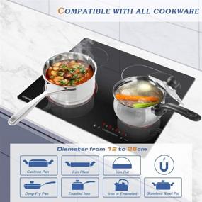 img 3 attached to 🔥 COOKPAD Electric Cooktop 24 Inch 4 Burners: Powerful 6600W Smoothtop Hot Plate for Efficient Cooking - Black