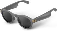 🕶️ polarized bluetooth audio sunglasses - flows: high-quality sound, open-ear speakers, extended battery life, uva & uvb protection, unisex smart glasses – taylor style (slate gray) logo