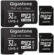 📷 gigastone 32gb 2-pack micro sd карта - fhd видео, наблюдение за безопасностью, камера для действий, профессиональный дрон - 90mb/s micro sdhc uhs-i u1 класс 10 логотип