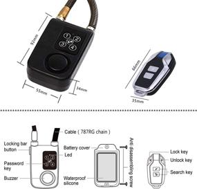 img 2 attached to Solebe Wireless Anti-Theft Vibration Alarm Lock: Secure Your Bike or Motorcycle with 115dB Sound Alarm, Keyless Password or Remote Control, Steel Cable Included - IP55 Rated for Indoor & Outdoor Use