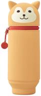 🐕 lihit lab punilabo stand up pen case (pen holder) - large size, shiba dog design - dimensions 2.9" x 8.3" (a7714-2) logo