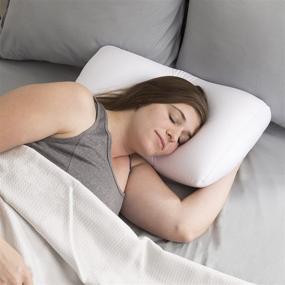 img 3 attached to Белая микрошариковая подушка для сна и путешествий - оптимальное средство для лучшего отдыха.