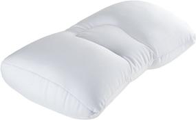 img 4 attached to Белая микрошариковая подушка для сна и путешествий - оптимальное средство для лучшего отдыха.