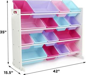 img 2 attached to Humble Crew Extra-Large Toy Organizer with 16 🧸 Storage Bins - White/Blue/Pink/Purple: The Perfect Solution for Organizing Toys