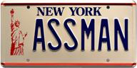 🚗 seinfeld assman license plate: authentic metal stamped design for fans logo