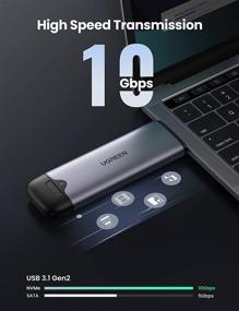 img 2 attached to 💻 UGREEN M.2 NVME SSD Enclosure: Dual USB-C & USB-A Ports, 10Gbps, Supports M&B Keys and 2242/2280 SSDs, Tool-Free Design