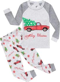 img 4 attached to 🎄 Adorable Girls Christmas Pajamas: Perfect Children's PJs Gift Set in Soft Cotton Sleepwear