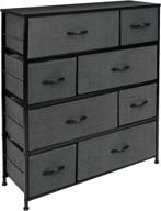 🗄️ sorbus 8-drawer dresser - furniture storage chest tower for bedroom, hallway, closet, office organization - steel frame, wood top, easy pull fabric bins (black) логотип