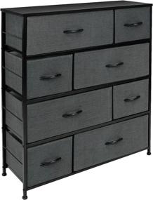 img 4 attached to 🗄️ Sorbus 8-Drawer Dresser - Furniture Storage Chest Tower for Bedroom, Hallway, Closet, Office Organization - Steel Frame, Wood Top, Easy Pull Fabric Bins (Black)