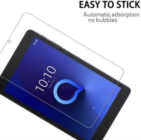 img 2 attached to 📱 [2-Pack] PULEN Tempered Glass Screen Protector for Alcatel Joy Tab/Joy Tab 2/Joy Tab Kids and Alcatel 3T 8'', HD Clear, Bubble Free, Easy Installation, Anti-Fingerprints, 9H Hardness+